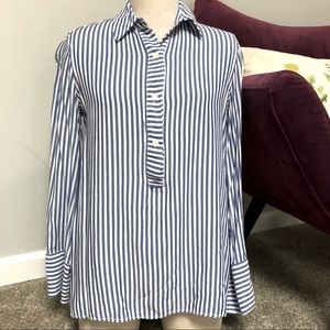 Max Studio pullover style striped button down shirt size S.